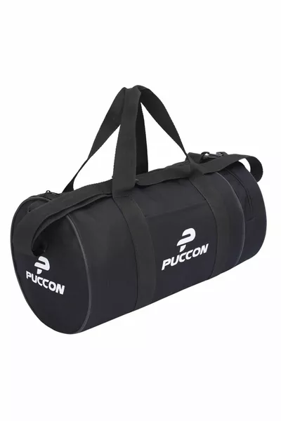 Унисекс черная цилиндрическая дорожная сумка для фитнеса и спортспорта с плечевым ремнем