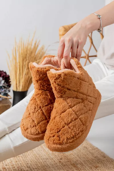 الشتاء المرأة أحذية المنزل أحذية المنزل سميكة خفيفة الوزن وحيد باندوف