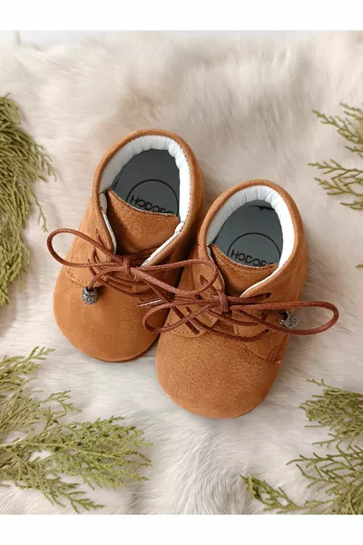 Stivali Bambino in Vera Pelle Tan Nubuck