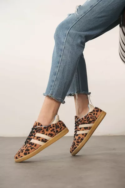 Kadın Luna İnce Tabanlı Spor Ayakkabı - Leopar