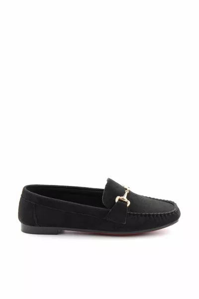 Black Suede Women's Loafer Shoes 