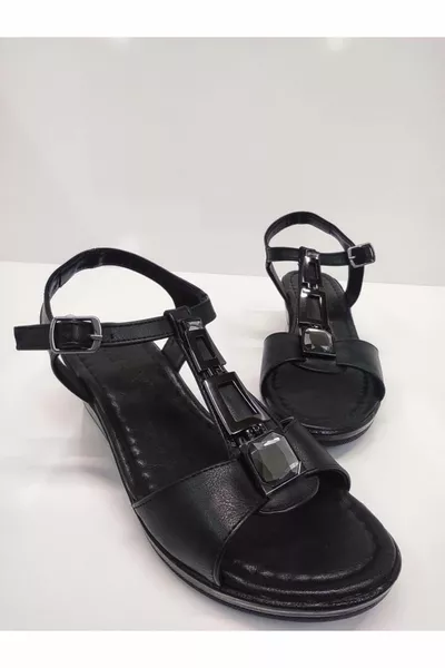 MODELLO  COLORE NERO TACCO BASSO IMBOTTITO CRAVATTA STONE SANDALI DONNA NERO