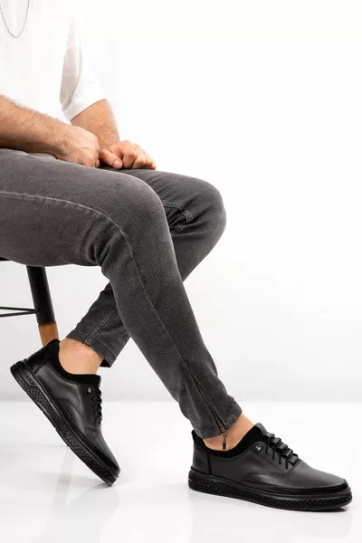 Heren echt lederen schoenen geschikt voor geschulpte voeten zonder veters