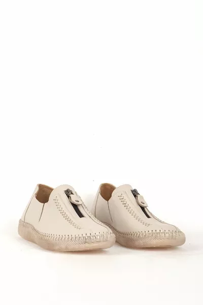 المرأة مريحة عدم الانزلاق وحيد لينة جلد طبيعي أحذية عارضة Br  بيج