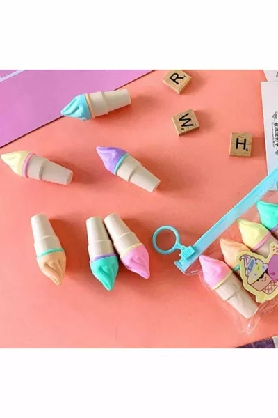 Мини-светящийся карандаш в форме мороженого, 6 цветов