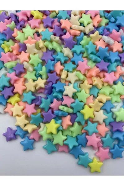 Perline a forma di stella in plastica color pastello miste da mm, per creazione di gioielli e hobby (g, ~ pezzi)