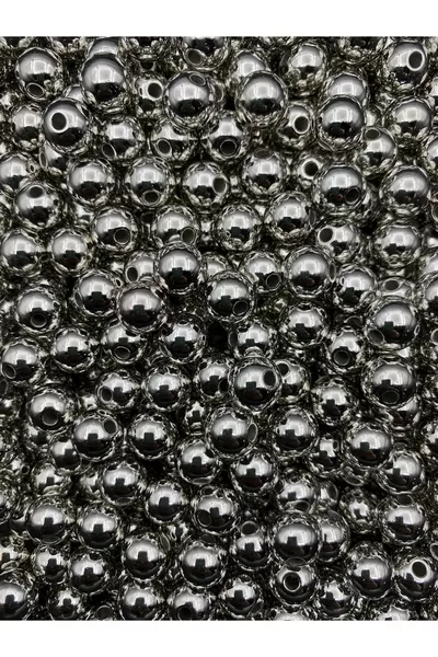 mm Zilver-nikkel Kleur CCB Gemetalliseerd Metaal Uiterlijk Plastic Kralen, sieradenkralen (g, ~ Stuks)