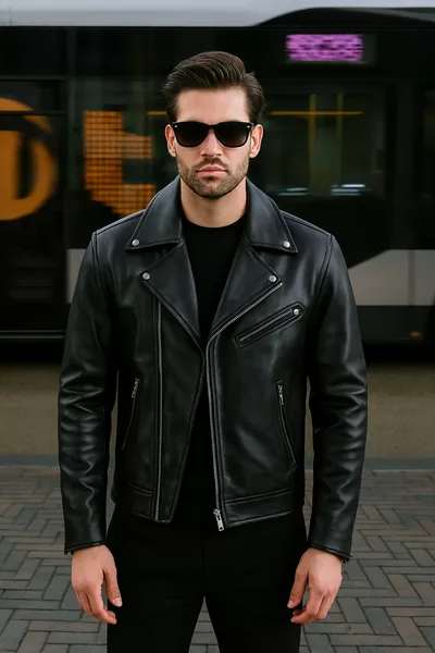Kuzey Model Erkek Siyah Deri Ceket