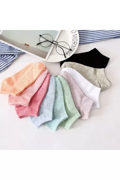 جوارب نسائية قطنية اقتصادية مختلطة ناعمة بألوان متنوعة  زوج