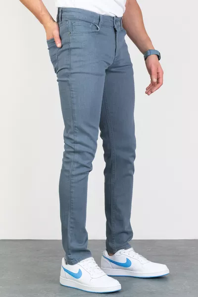 Men's Blue Slim Fit Washed Stretch Denim Jeans 