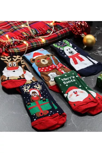 مجموعة 4 جوارب مصممة خصيصًا للعام الجديد على الطراز العصري