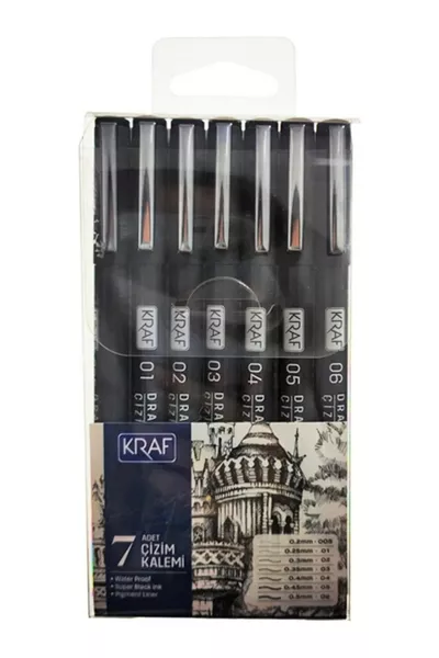 Комплект за рисуване с мастилена химикалка 7 части