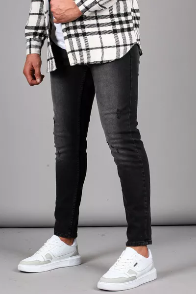 Herren Jeans Schwarz Gerade Passform Bequem 