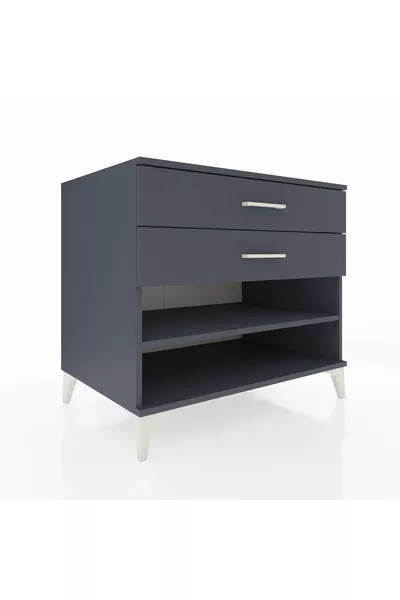 Комод Kronos с одной полкой и двумя ящиками Антрацит-Антрацит