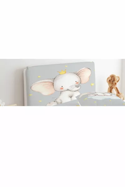 Hoofdkussenhoes met grijze achtergrond olifant op een wolk