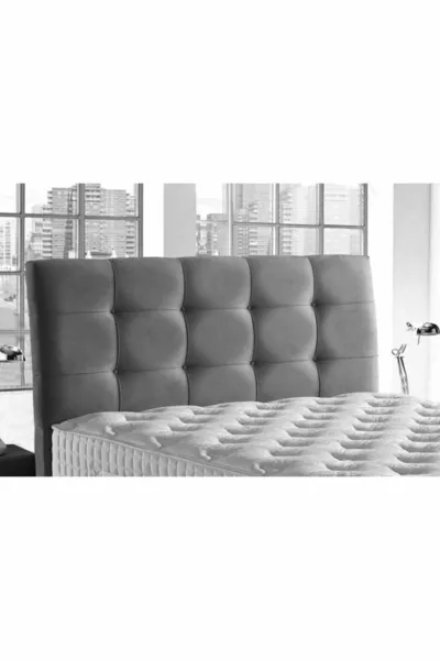 Single-Person Vintage Luxury Gray Fabric Headboard cm