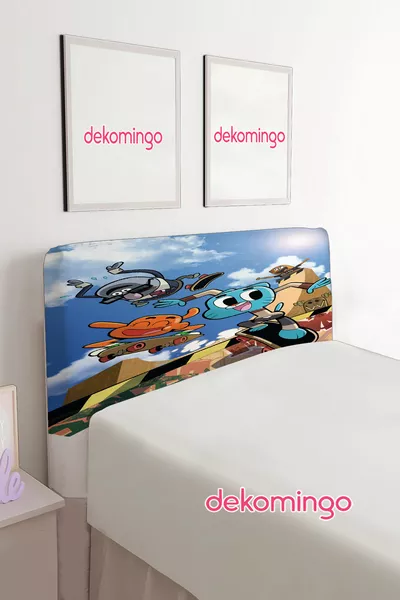 GUMBALL PATTERN CHILDREN'S BED BASE HEADBOARD COVER