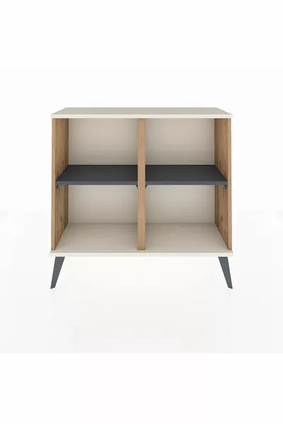 خزانة أدراج أرجيس بطابقين من الصنوبر - رمادي غامق/أنتراسيت