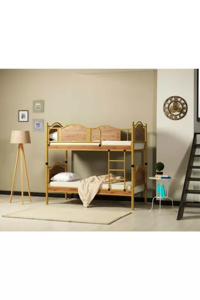 Avangard Детска стая за момче Дървено табло Метално легло на два етажа