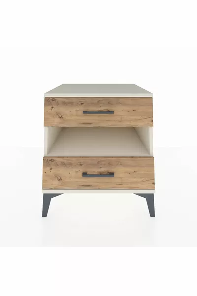 خزانة كرونوس بطابق واحد ودرجين من حجر القمر والصنوبر