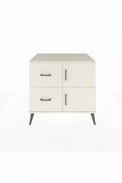 Kronos Dresser Single Shelf 2 Drawers 2 Doors Moonstone-Moonstone