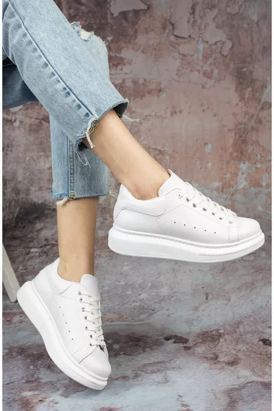 Günlük Sneaker Spor Ayakkabı Ortopedik Ayakkabı Siyah Beyaz