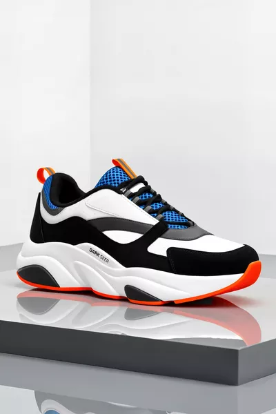 حذاء رياضي أبيض أزرق للجنسين