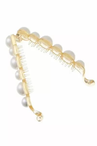 Große Haarklammer mit Perlen