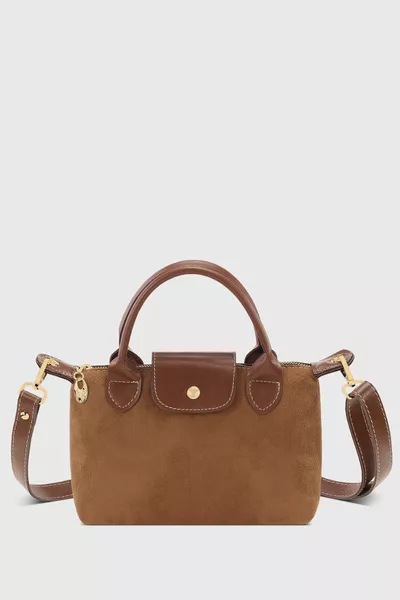 Suede Tan Versatile PU Leather Shoulder Bag 