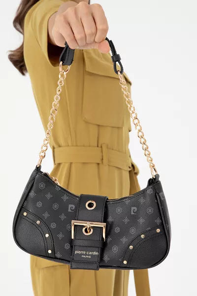 Black Monogram Women's Shoulder Bag 