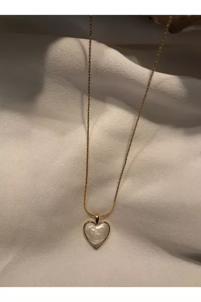 Perlmuttherz-Halskette