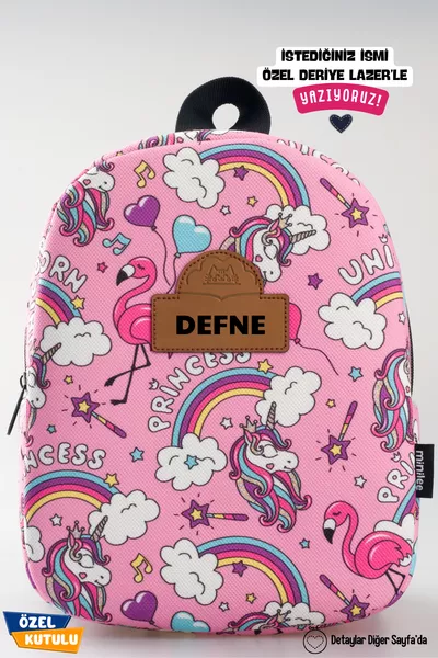 [نكتب الاسم الذي تريده] - أميرة اليونيكورن 0-8 سنوات - حقيبة ظهر للأطفال للحضانة والروضة