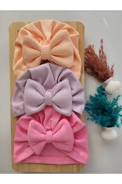 Baby Girl & Kids Colorful Bow Bonnet 3-Piece Set