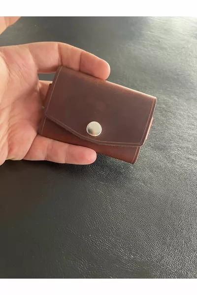 Portacarte Orizzontale in Vera Pelle Fatto a Mano della Serie Hermes