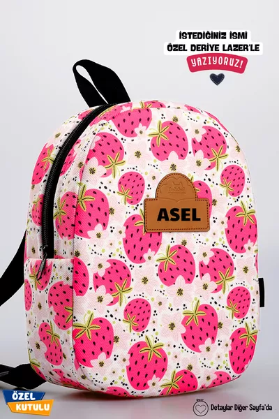 [NOM QUE VOUS SOUHAITEZ ÉCRIRE] - Jardin de Fraises 0-8 Ans - Sac à Dos pour École Maternelle, Crèche