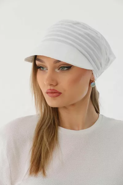 Bandana con visiera bianca stile safari