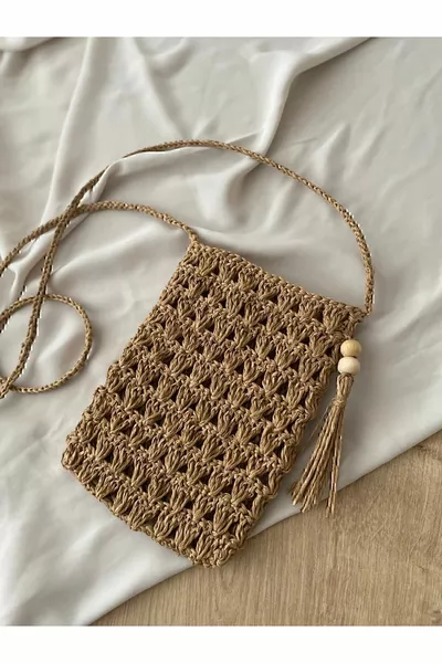 حقيبة هاتف من القش، حقيبة من الخيوط الورقية