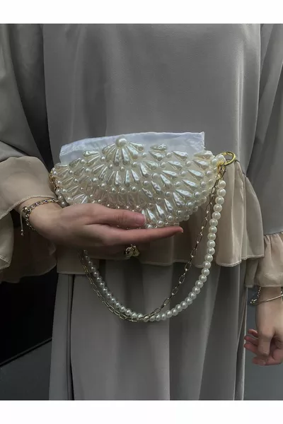 حقيبة خرز لؤلؤة بتصميم خاص - حقيبة يد لؤلؤة - حقيبة خرز لؤلؤة - حقيبة يد