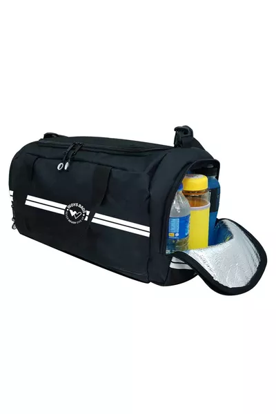 Унисекс черна спортна чанта с отделения