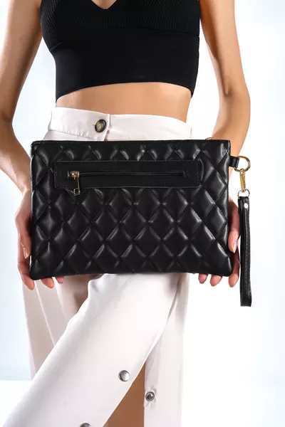 Женская черная стеганая сумка Paris