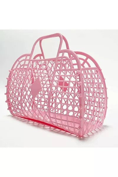 Retro Sepet Çanta- Açık Pembe 