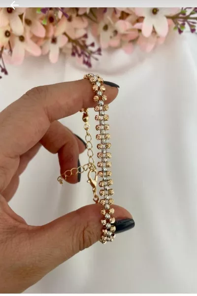 Women's Dorica Four-Color Knitted Mixed Color Non-Tarnish Adjustable Bracelet