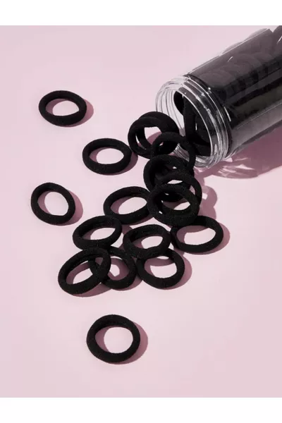 مجموعة  مشبك مطاطي أسود للبالغين