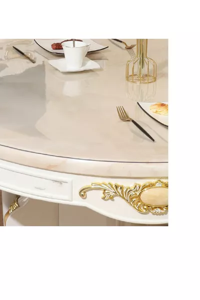 Церен прозрачная круглая ПВХ скатерть 1,5 мм, противоскользящая, защитная