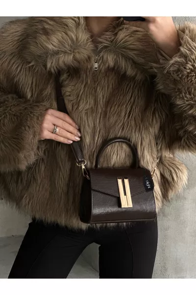 حقيبة يد وكتف نسائية مونتانا بلون القهوة المرة