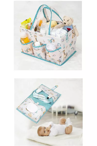 Babyverzorgingstas Ondergoedwisseltas (2-DELIGE VERZORGINGSET BLAUWE KLEUR)