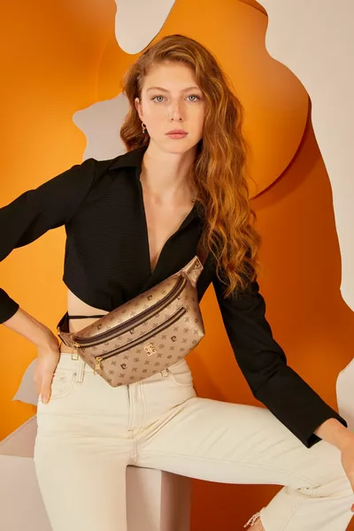 Gold Monogram Women's Waist Bag 