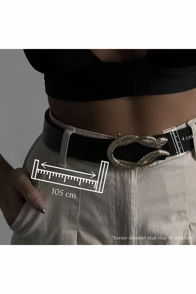 حزام بنطال نسائي بمشبك ذهبية على شكل ثعبان، حزام سترة، حزام فستان، حزام قميص