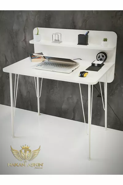 Weißer Metallfuß  cm White Angel - Schreibtisch - 