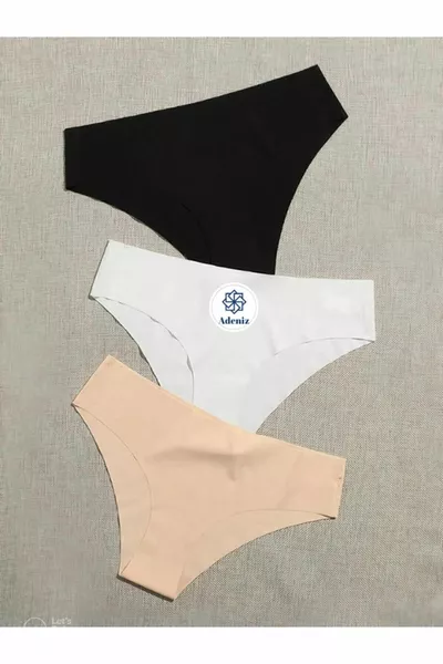 مايوه نسائي ثلاثي بدون خياطة بقص بالليزر، لا يترك أثر، بكيني سليب من الليكرا